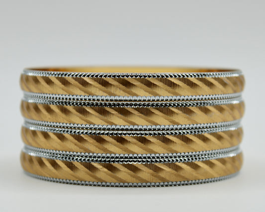 Traditional Two-Toned Golden Kada Set - E2266