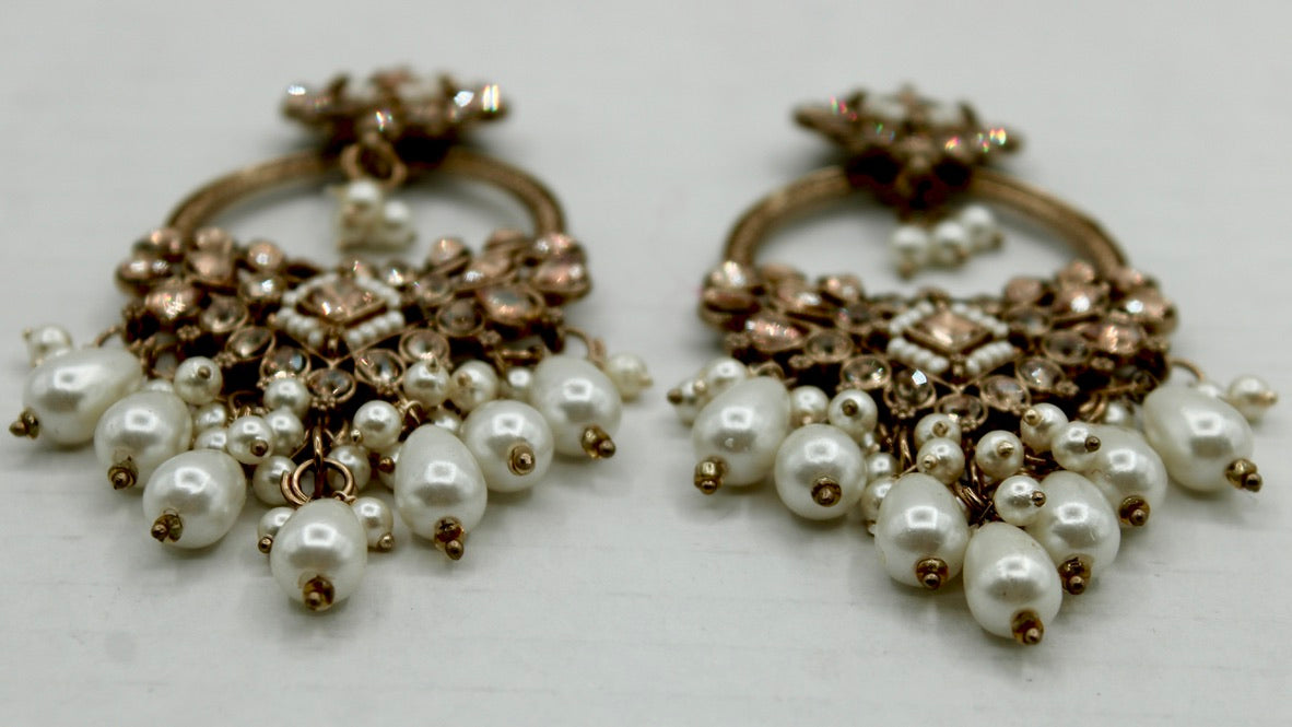 Faux Kundan and Pearl Earrings - E554