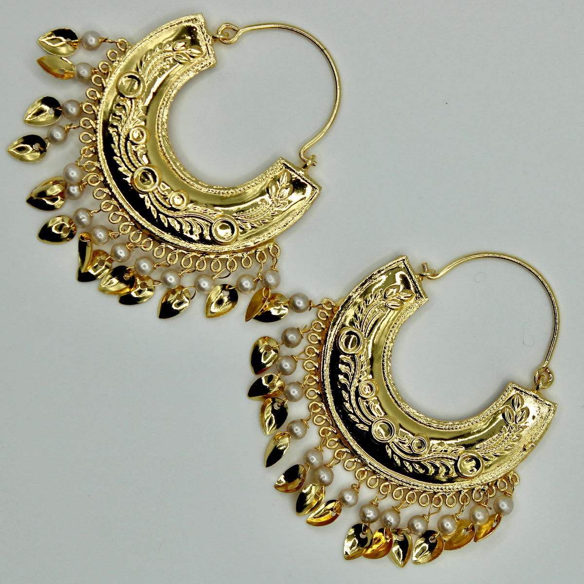 Faux Pearl Baali Earrings - E539