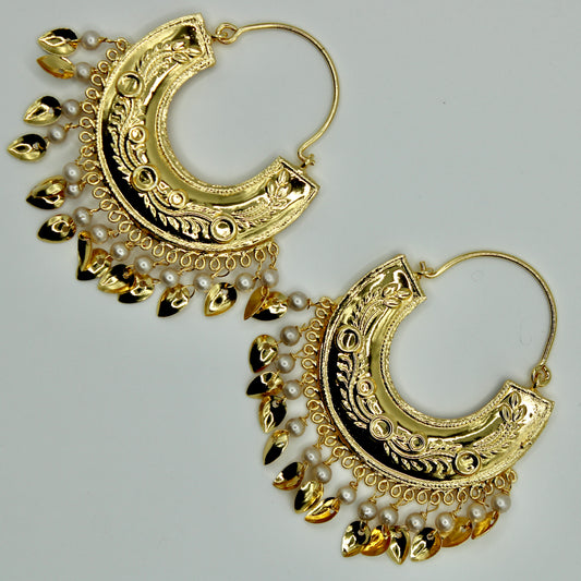 Faux Pearl Baali Earrings - E539