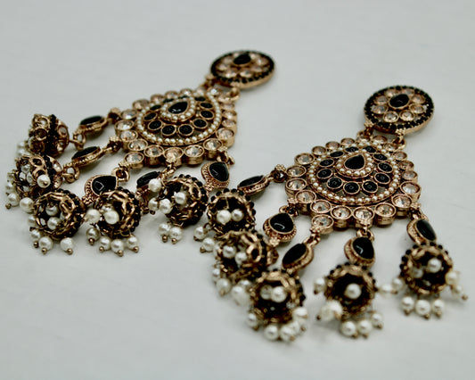 Diamante and Faux Pearl Earrings - E573