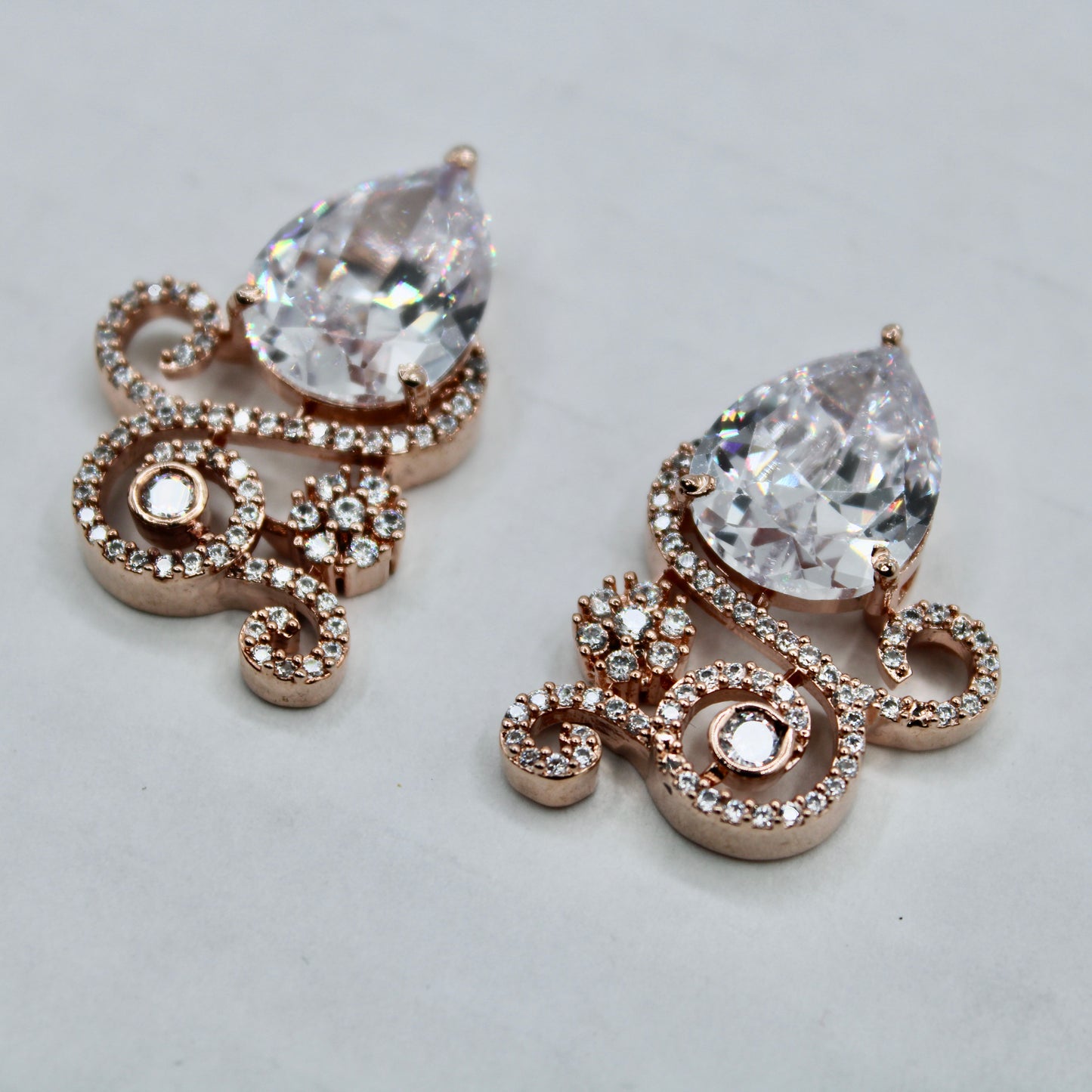 Pear-Cut Cubic Zirconia Studs - E2354