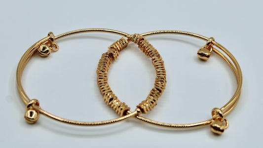 Golden Appliqué Bangles - E2233