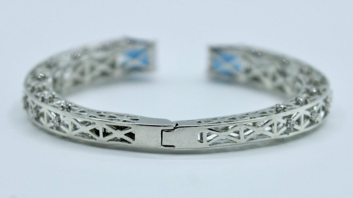 Cubic Zirconia Cuff Bracelet - E2307