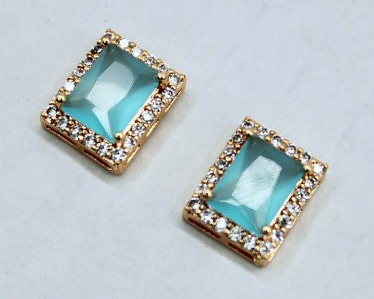 Princess-Cut Cubic Zirconia Studs - E2322
