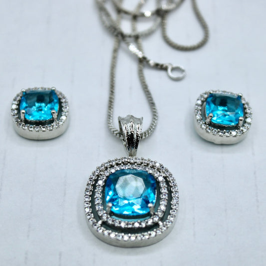 Old Mine Cut Cubic Zirconia Pendant Set - E2292