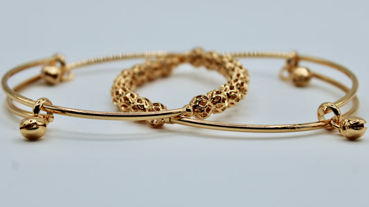 Golden Appliqué Bangles - E2234