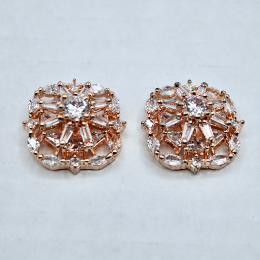 Rose Gold Cubic Zirconia Studs - E2351