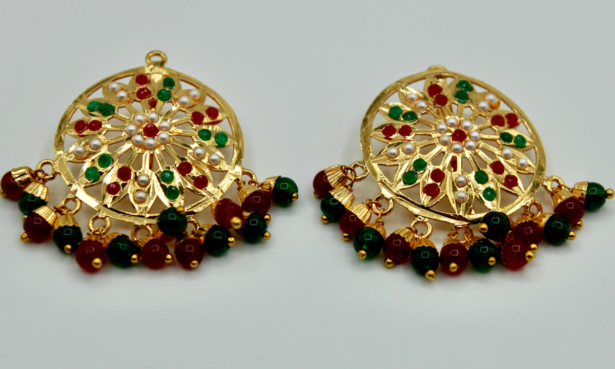Lightweight Nauratan and Crystal Earrings - E541