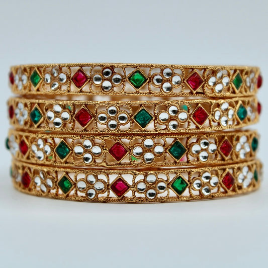 Faux Kundan Bangle Set - E2237
