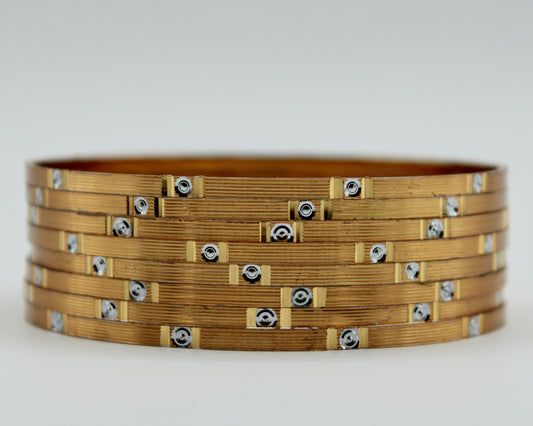 Studded Golden Bangle Set - E2269