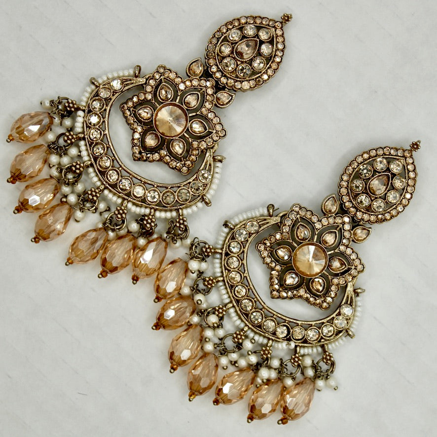 Faux Pearl and Kundan Earrings - E558