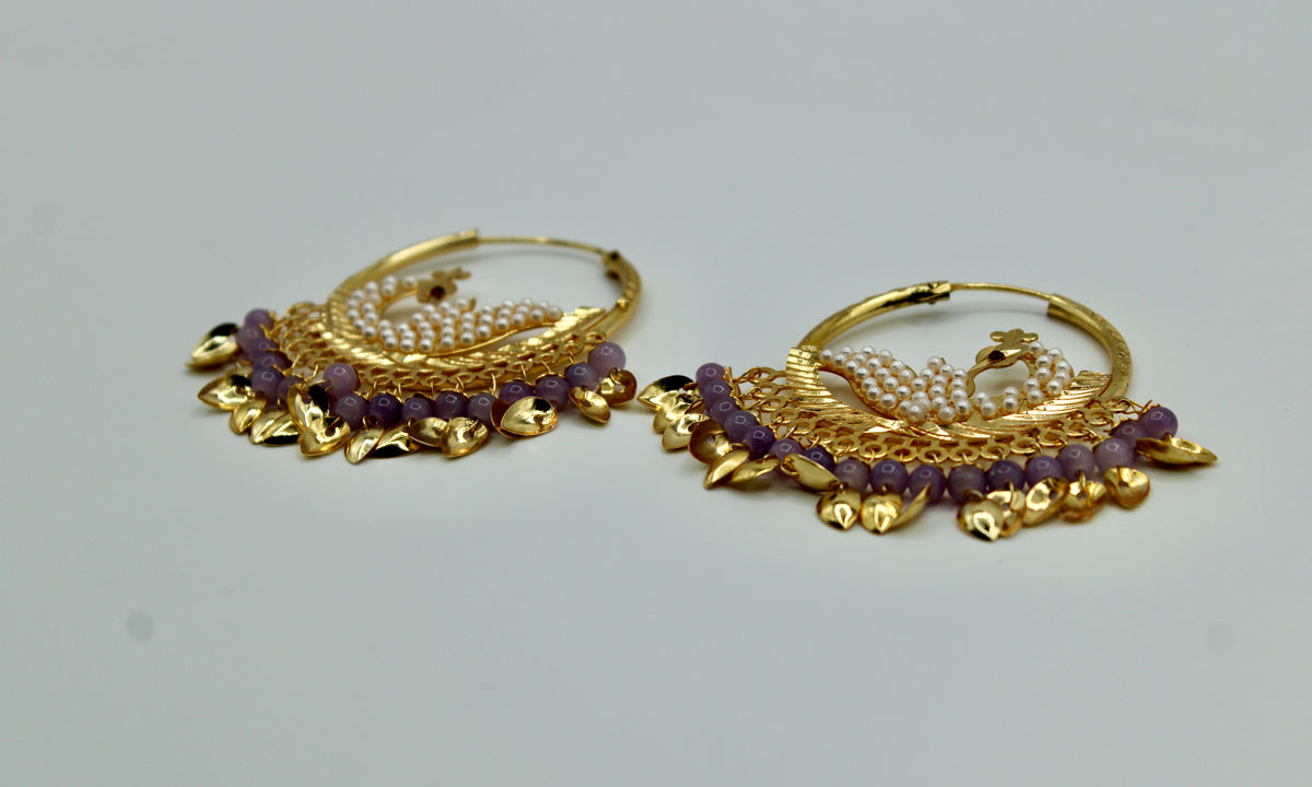 Faux Pearl and Crystal Baali Earrings - E533