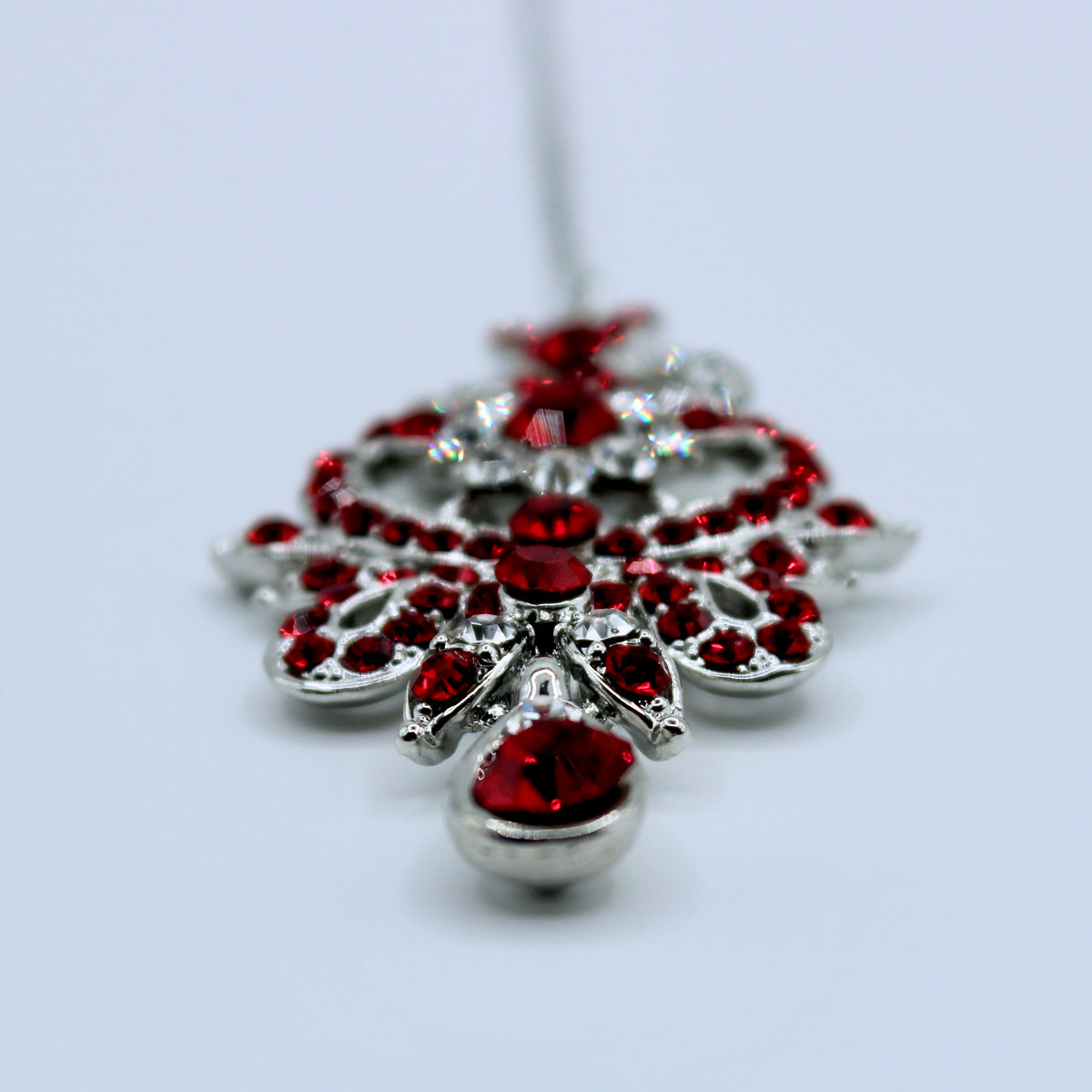 Red and Silver Cubic Zirconia Teeka - E514