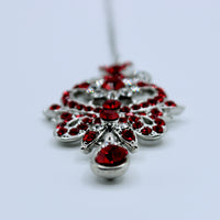 Red and Silver Cubic Zirconia Teeka - E514