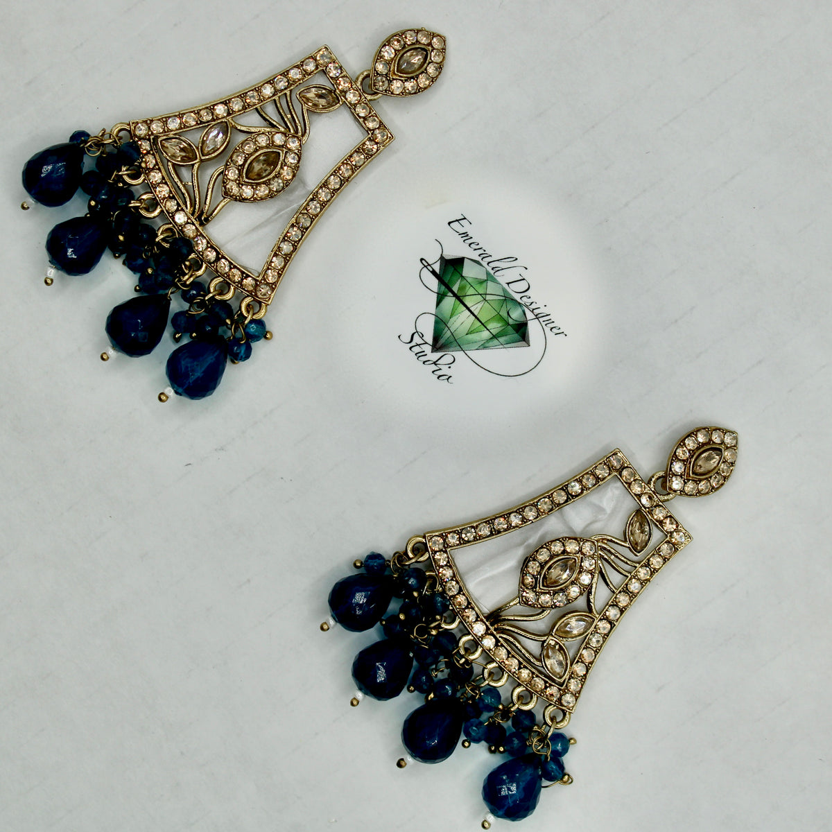 Mother of Pearl and Crystal Earrings - E547
