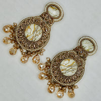 Mosaic Stone and Crystal Earrings - E551