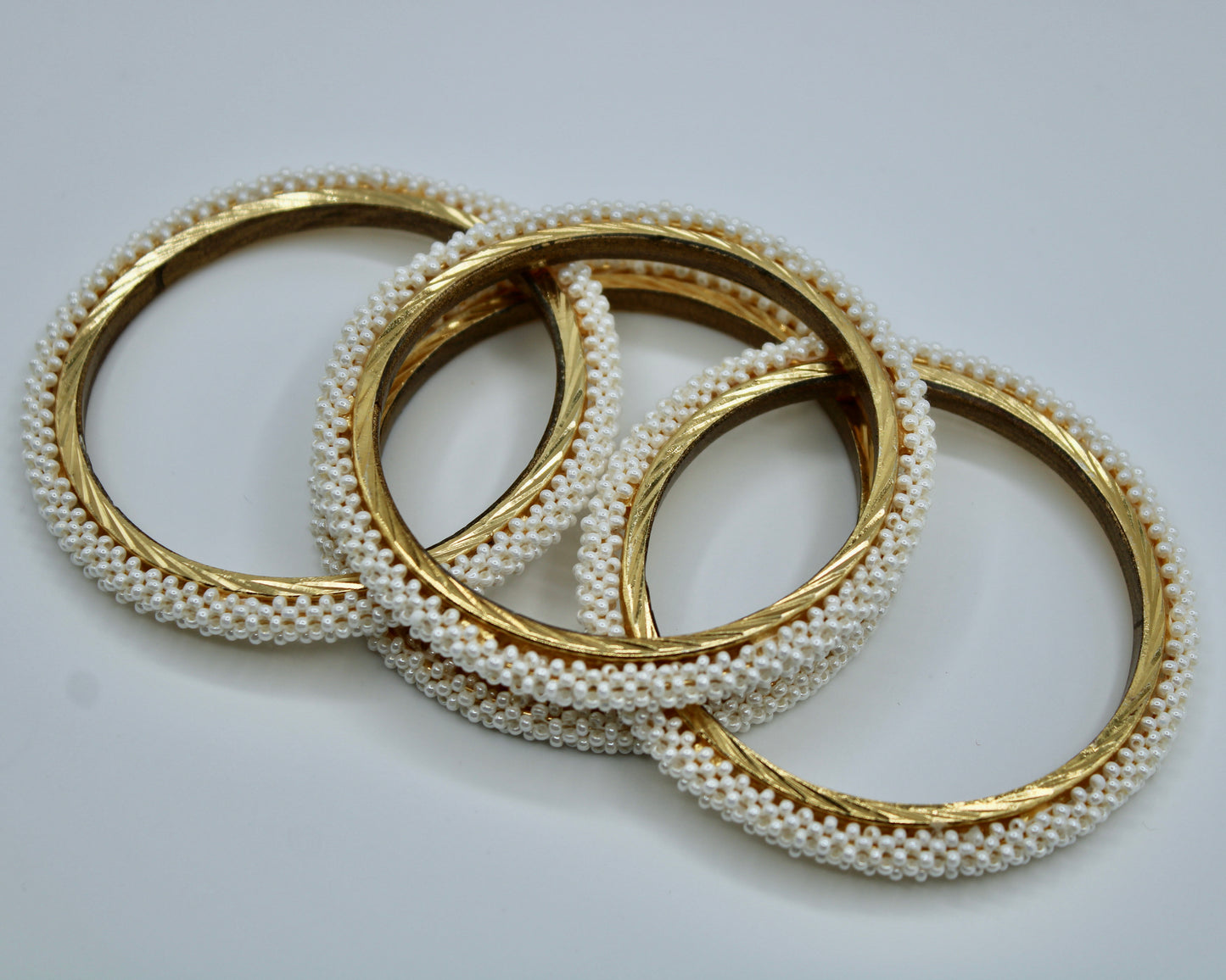 Faux Pearl Bead Bangle Set - E2256