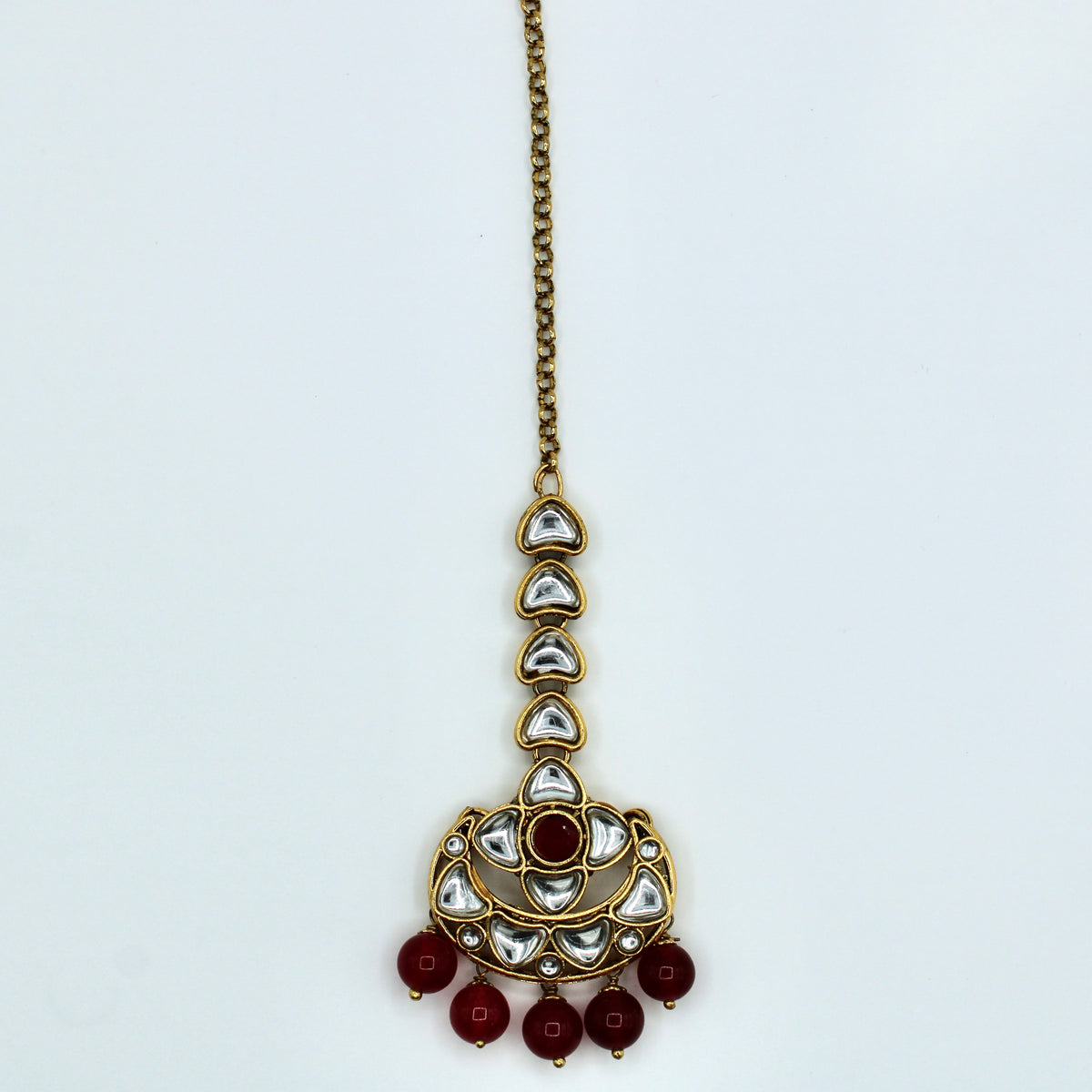Kundan and Acrylic Bead Teeka - E521