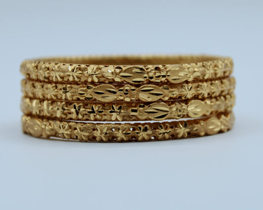 Traditional Golden Bangle Set - E2258