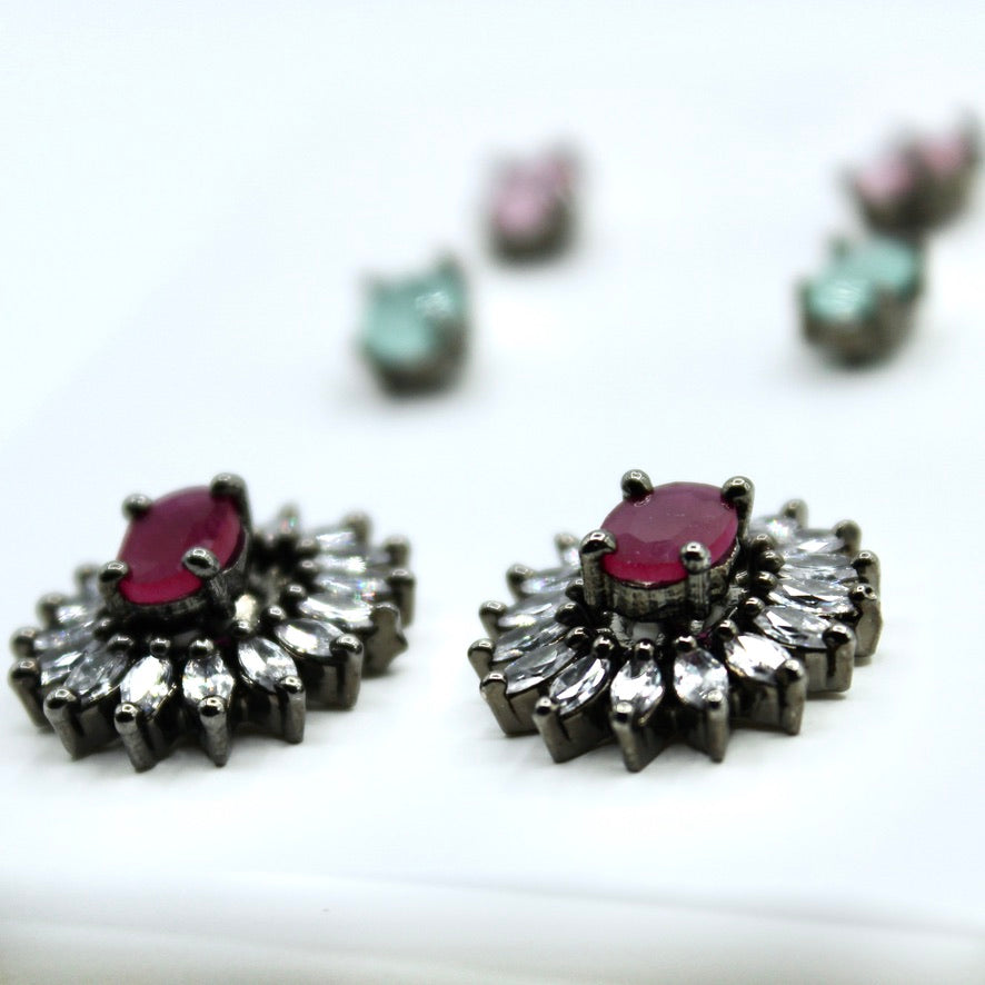 3-in-1 Cubic Zirconia Studs - E2346