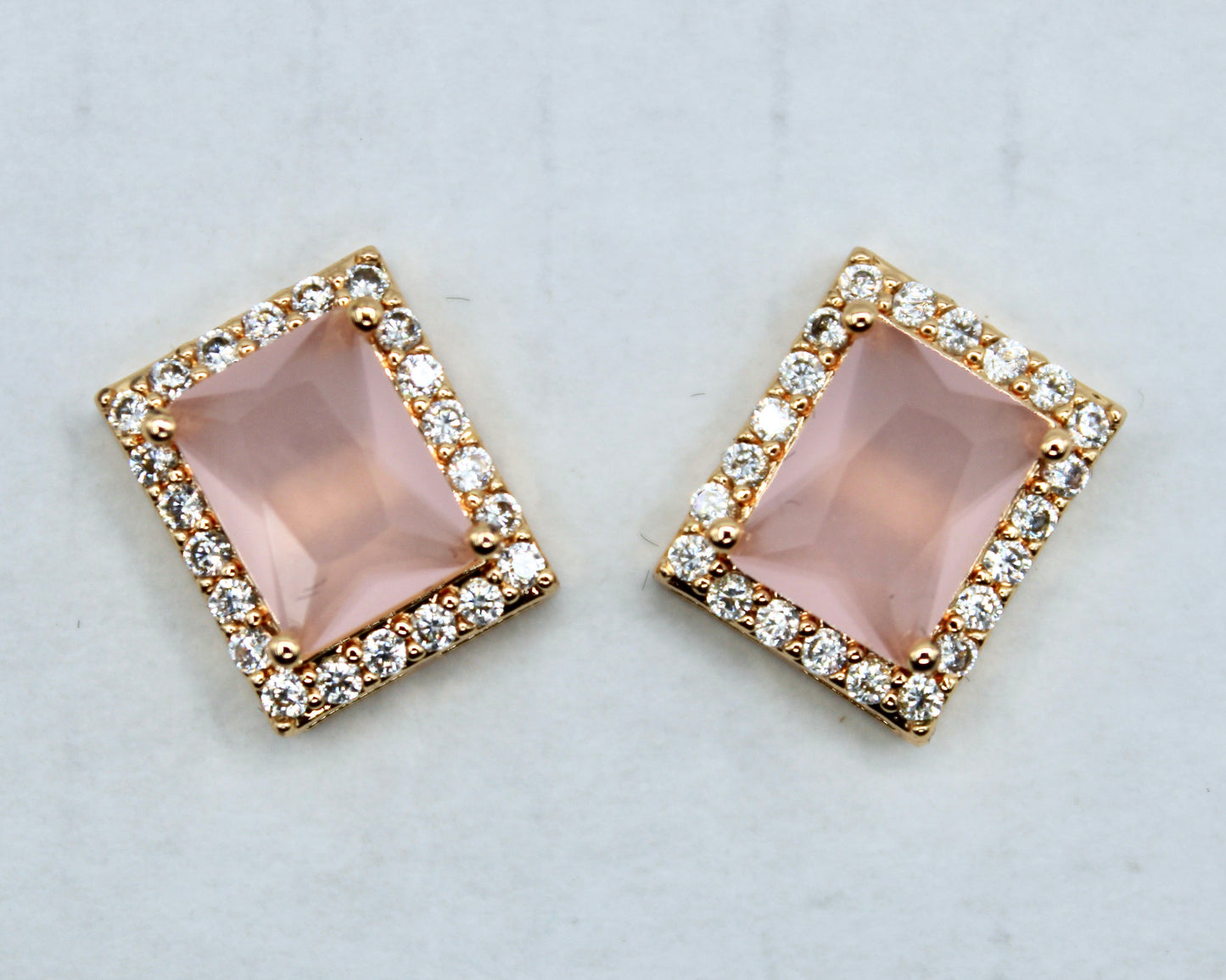 Princess-Cut Cubic Zirconia Studs - E2322