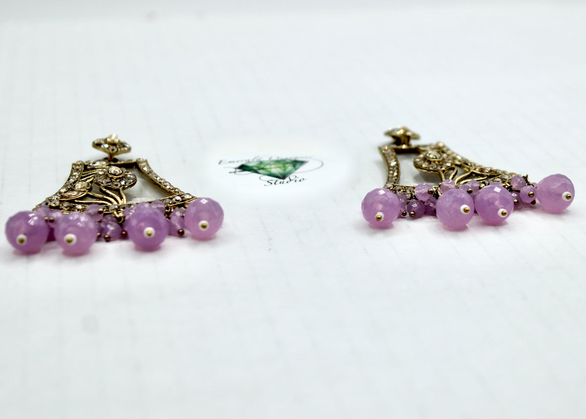 Mother of Pearl and Crystal Earrings - E547