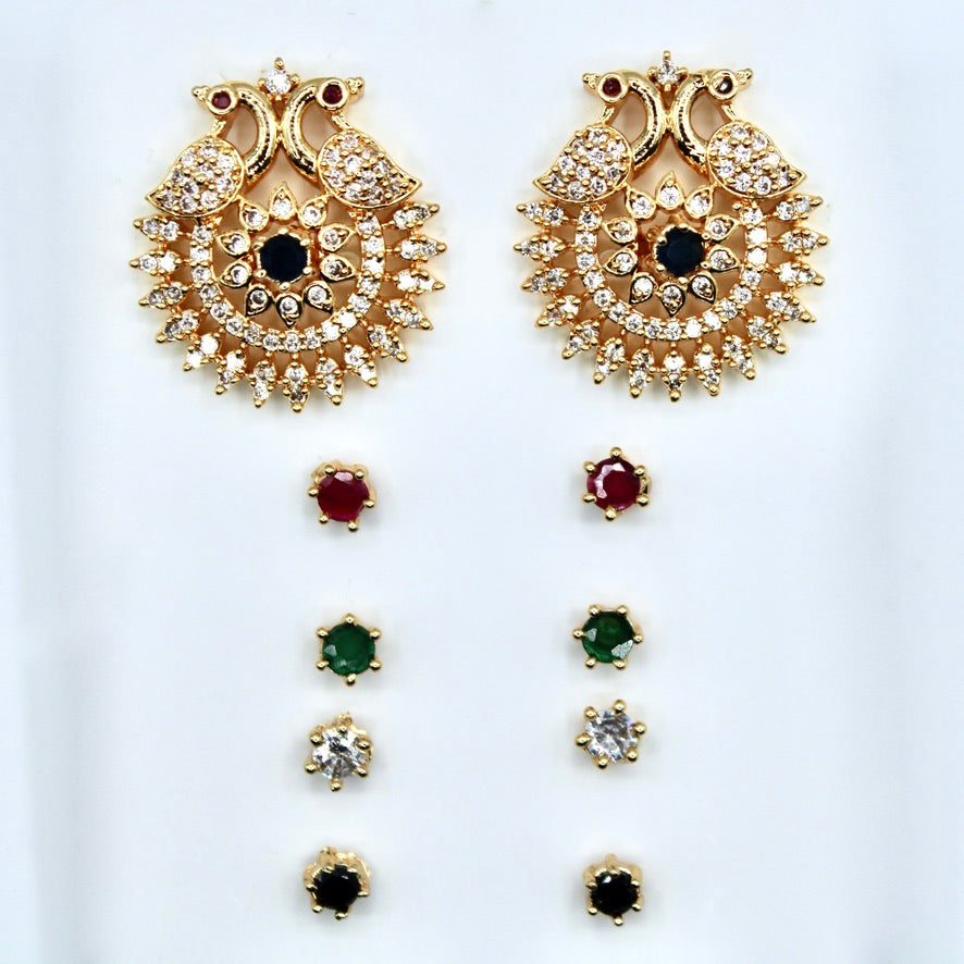 5-in-1 Cubic Zirconia Studs - E2348