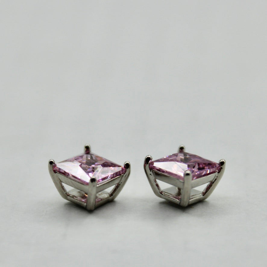 Princess-Cut Cubic Zirconia Studs - E2336