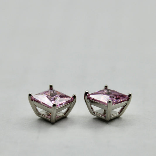 Princess-Cut Cubic Zirconia Studs - E2336