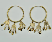 Faux Pearl and Golden Appliqués Baali Earrings - E536