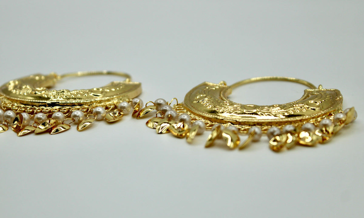 Faux Pearl Baali Earrings - E539