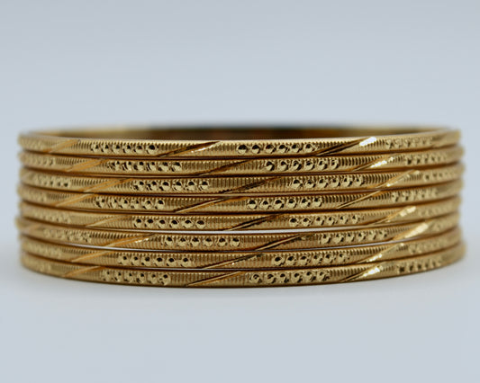 Traditional Golden Bangle Set - E2261