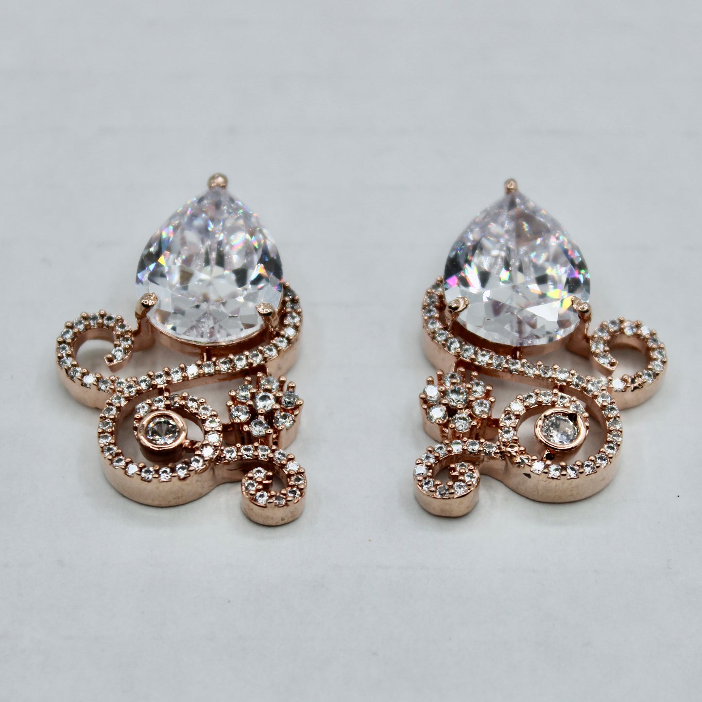 Pear-Cut Cubic Zirconia Studs - E2354
