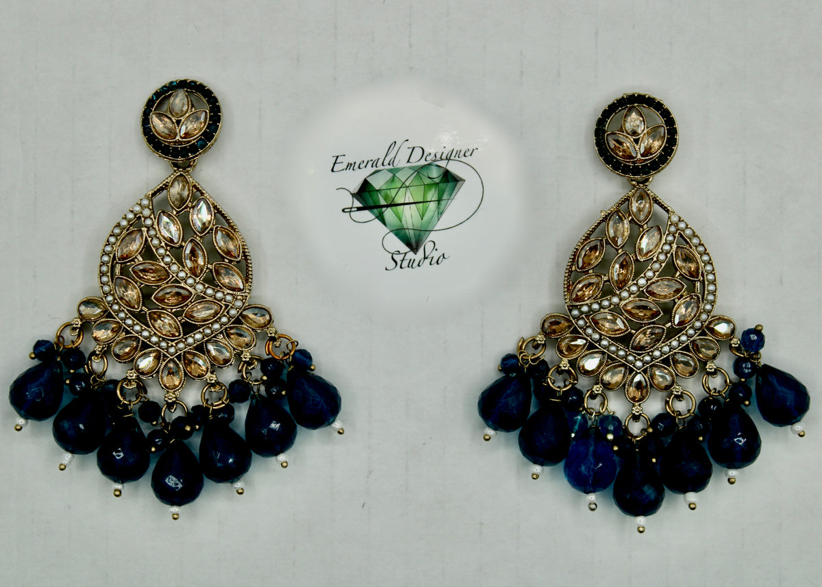 Traditional Kundan and Bead Earrings - E546