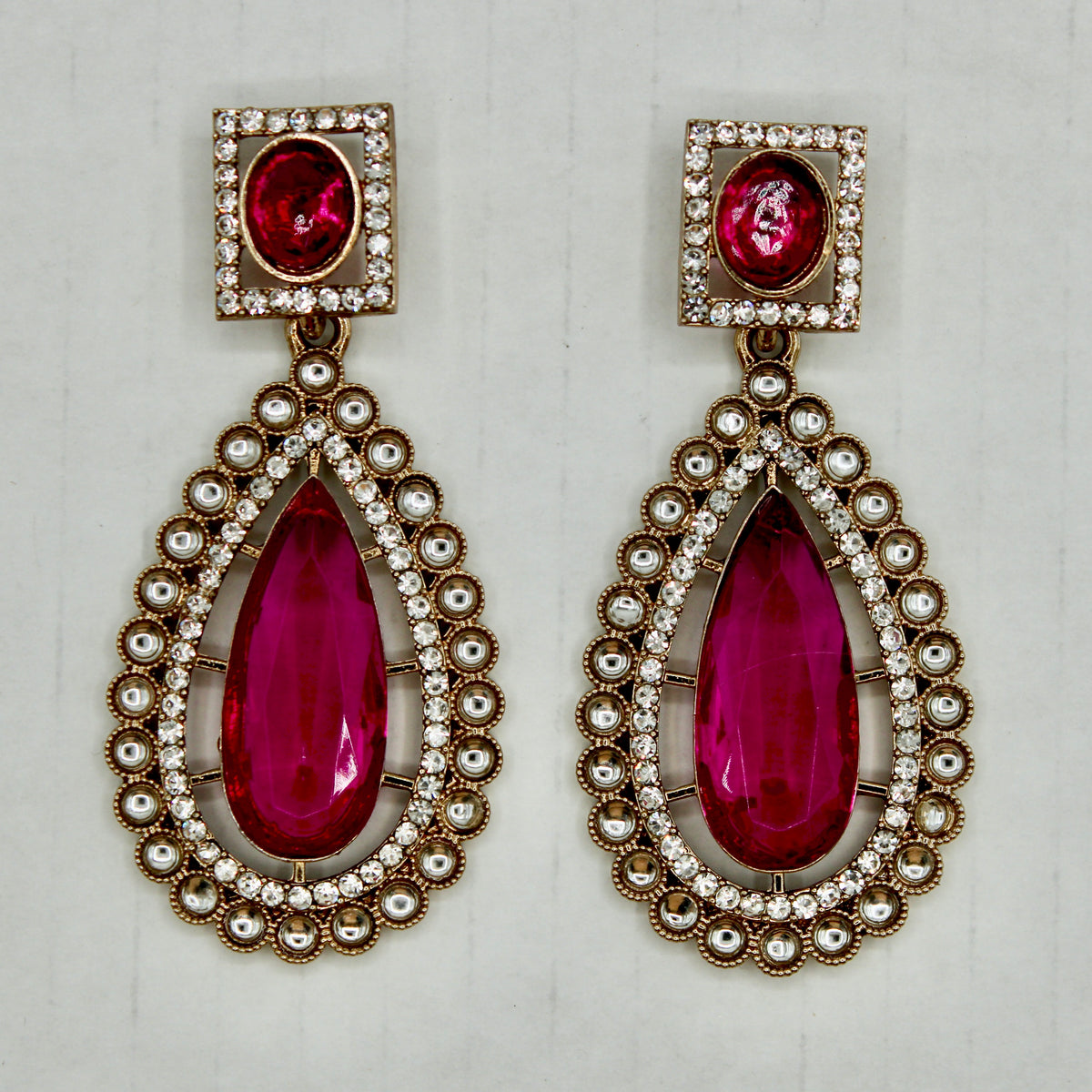 Traditional Cubic Zirconia Earrings - E549