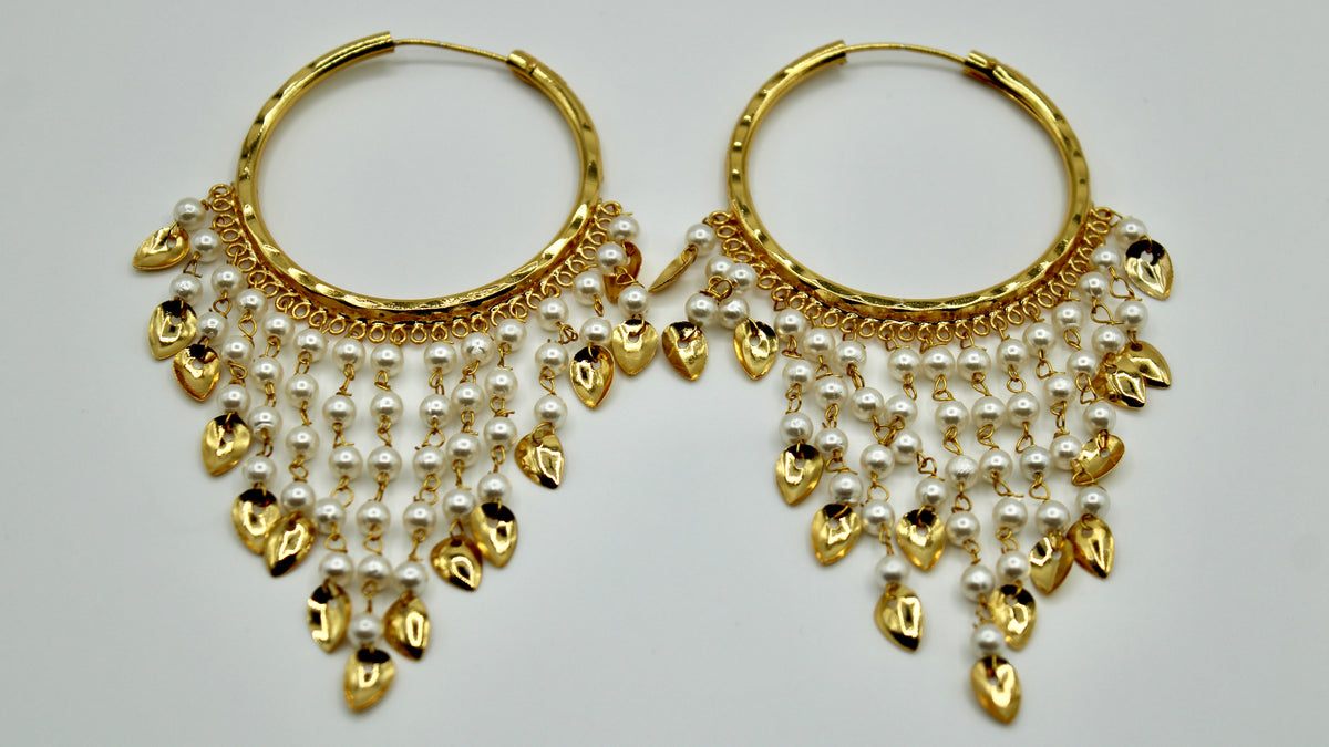 Faux Pearl Baali Earrings - E542
