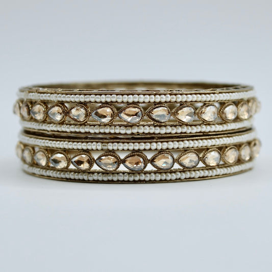Faux Kundan and Bead Bangle Set - E2241