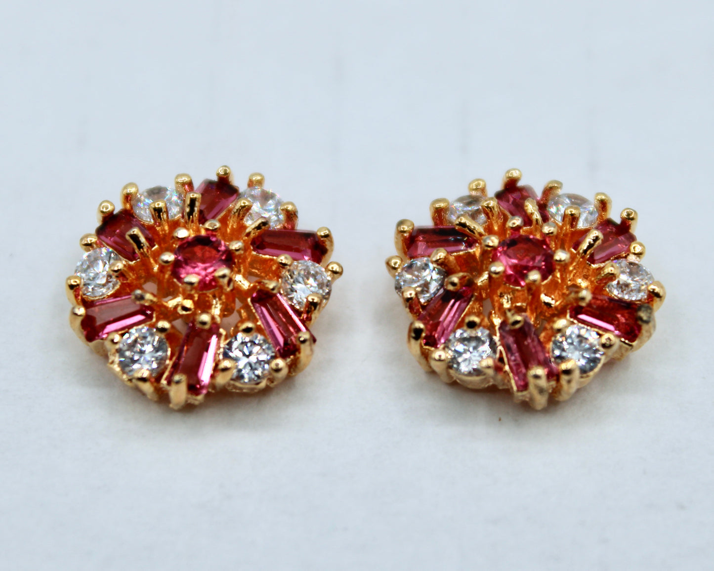 Two-Toned Cubic Zirconia Studs - E2321