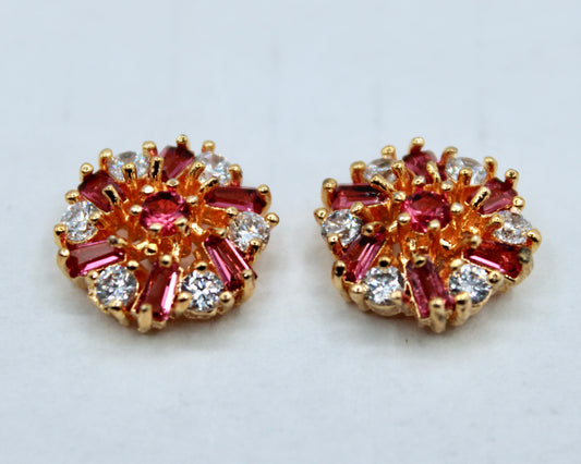 Two-Toned Cubic Zirconia Studs - E2321
