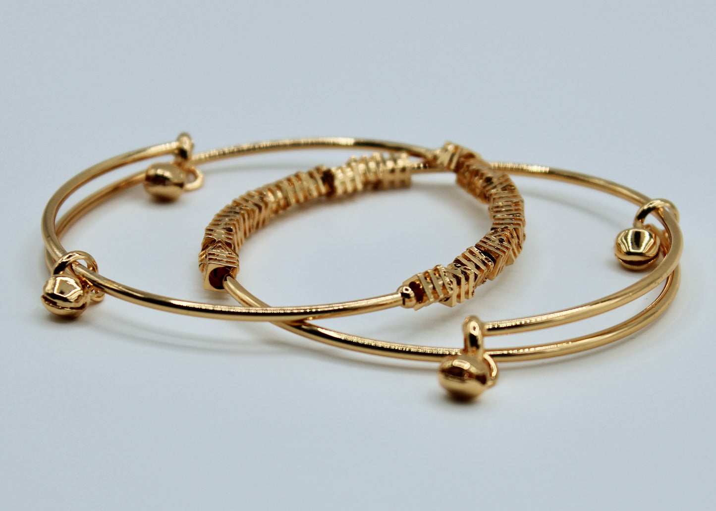 Golden Appliqué Bangles - E2233