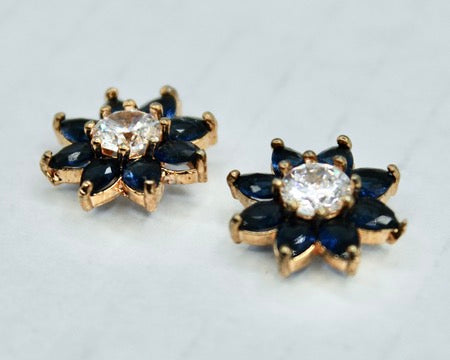 Floral Cubic Zirconia Statement Studs - E2320