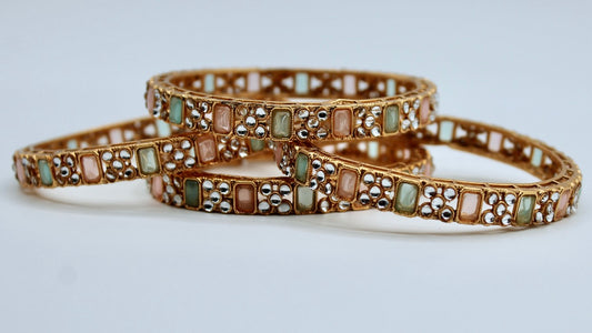 Faux Kundan Bangle Set - E2238