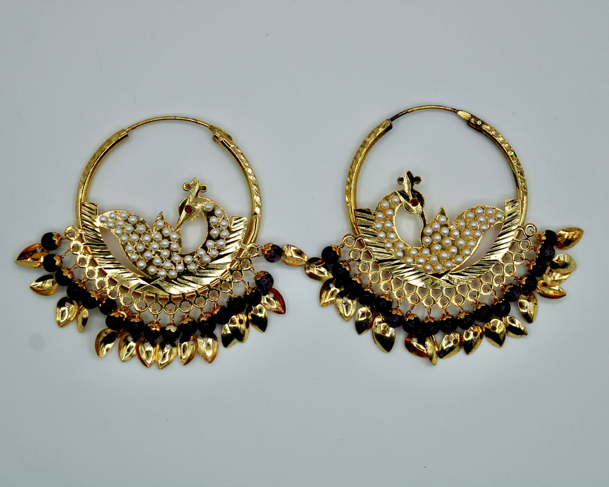 Faux Pearl and Crystal Baali Earrings - E533