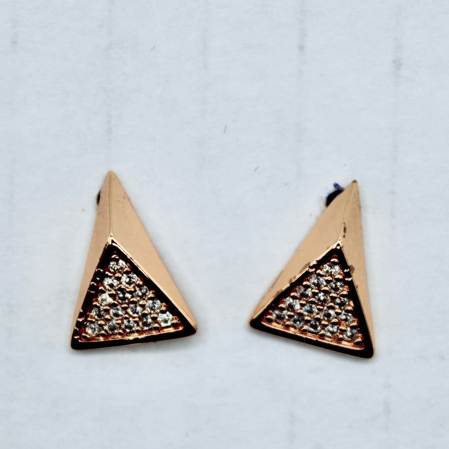 Cubic Zirconia Pyramid Statement Studs - E2329