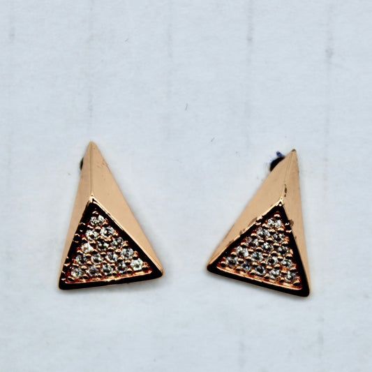 Cubic Zirconia Pyramid Statement Studs - E2329