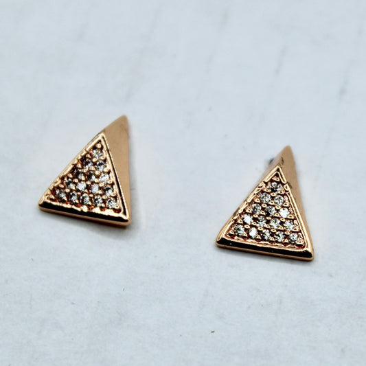 Cubic Zirconia Pyramid Statement Studs - E2329