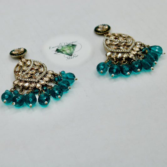 Traditional Kundan and Bead Earrings - E546