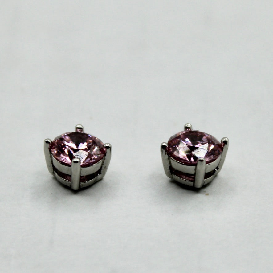 Round-Cut Cubic Zirconia Studs - E2338