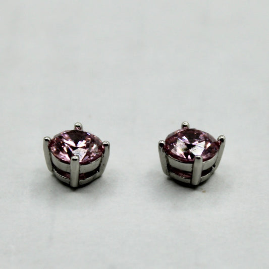 Round-Cut Cubic Zirconia Studs - E2338